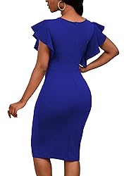 Yajedo Summer Dress for Women 2024 Blue Dress Basic