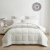 All-Season Down Alternative Comforter | Oversized King Plus 128 x 120 Size 1 - Piece | Microfiber Quilt Duvet Insert with 8 Corner Tabs, Ultra Soft Lightweight & Fluffy | White