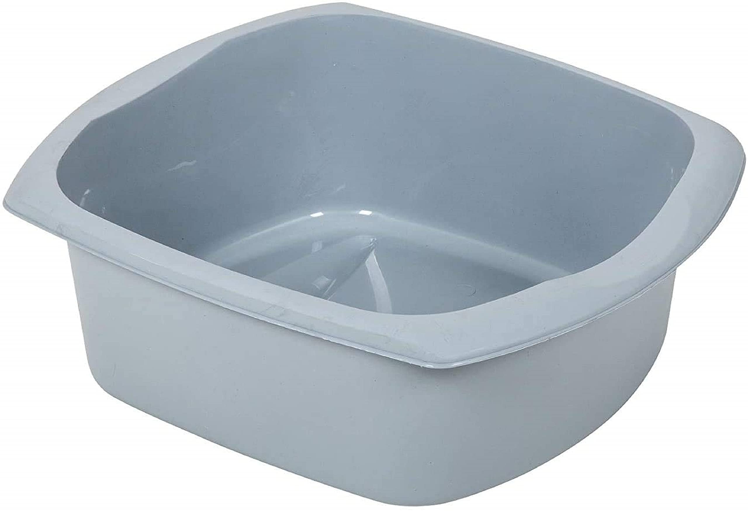 Addis 518459 Eco Made from 100% Recycled Plastic Large Rectangular Washing Up Bowl, 9.5 Litre, Light Grey
