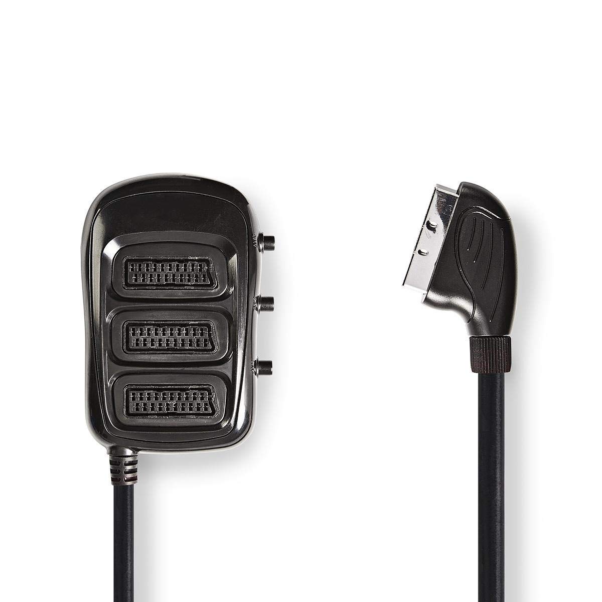 Switchable SCART Box | SCART Male - 3X SCART Female | 0.5m | Black