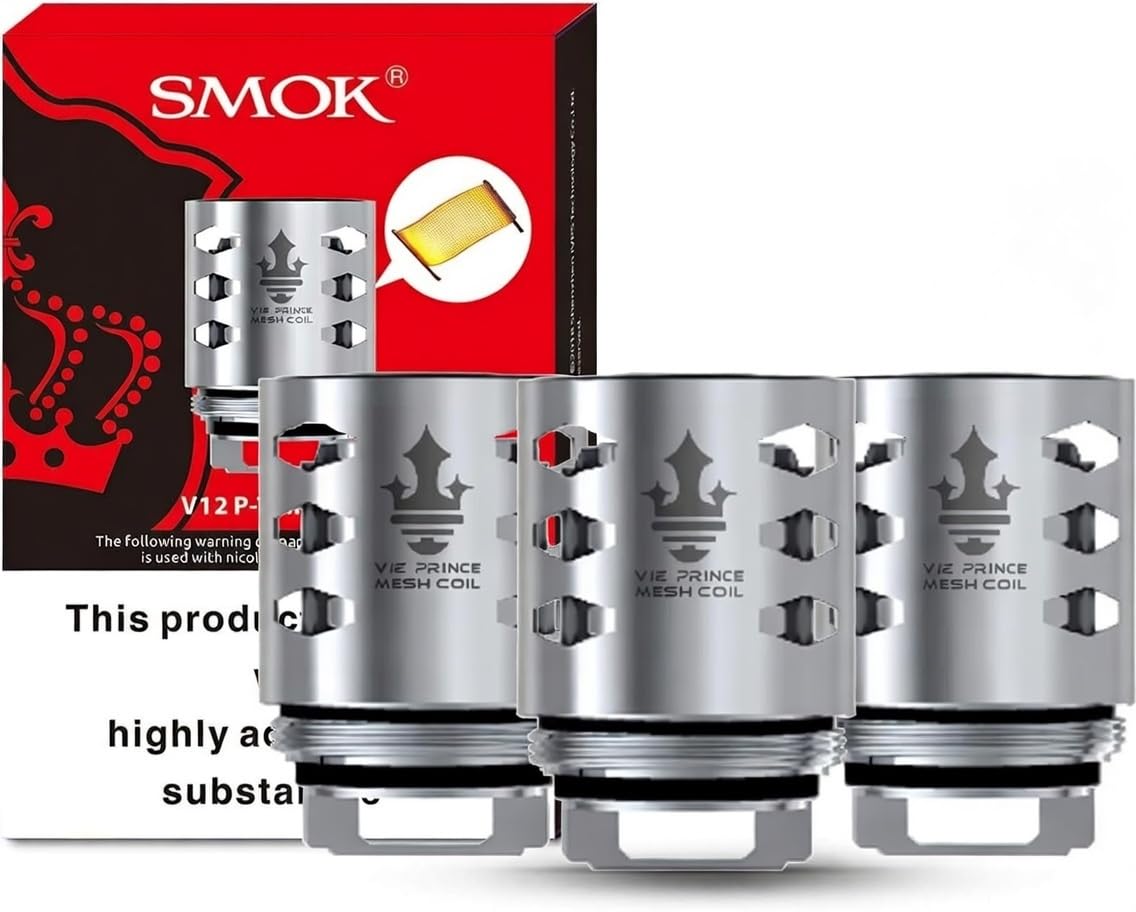 SMOK TFV12 Prince P-Tank Mesh Coils 0.15 Ohm [Silver] 3 Pack for TFV12 Prince Tank UK Compliant Nicotine Free