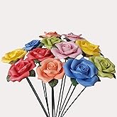 advozcate Handmade Porcelain 3D Ceramic Rose Flower, Eternal Flower Decoration for Home Office Decor, Creative Desktop vases, Porcelain Decorations, Set of 12 (Color)