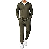 COOFANDY Men's Tracksuit 2 Piece Quarter Zip Polo Athletic Sweatsuits Casual Running Jogging Sport Suit Sets