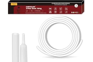 CUBEFELLER® Heat Shrink Tubing - 3:1 Ratio- 1" (25.4mm) - 4 Feet - White, Marine Grade Polyolefin Heat Shrink Tube,Waterproof Adhesive Lined,Insulation Sealing Oil-Proof Wear-Resistant