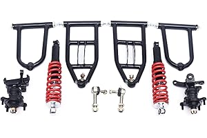 LIKARVA 340mm Front Suspension Shock Swingarm Upper Lower Kit Compatible with Quad Bike ATV/Go Kart DIY Kart ATV Part