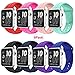 Apple watch Silicone band 38mm,8 Pack Sport Wrist Strap Bracelet Band Replacement for Apple Watch Nike+ Sport Edition Series 2 Series 1(8Pack 1# 38SM)