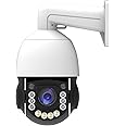 HXVIEW 4K PTZ Security Camera Outdoor with 50X Optical Zoom, 1000FT Night Vision, 8MP 360° WiFi Wireless RTSP IP Camera, Auto Tracking, Person/Vehicle Detection, 2.4/5GHz Wi-Fi, 2-Way Audio