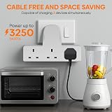 FADII UK 3 Way Plug Adaptor Surge Protector Triple Socket 13A Fuse view 5