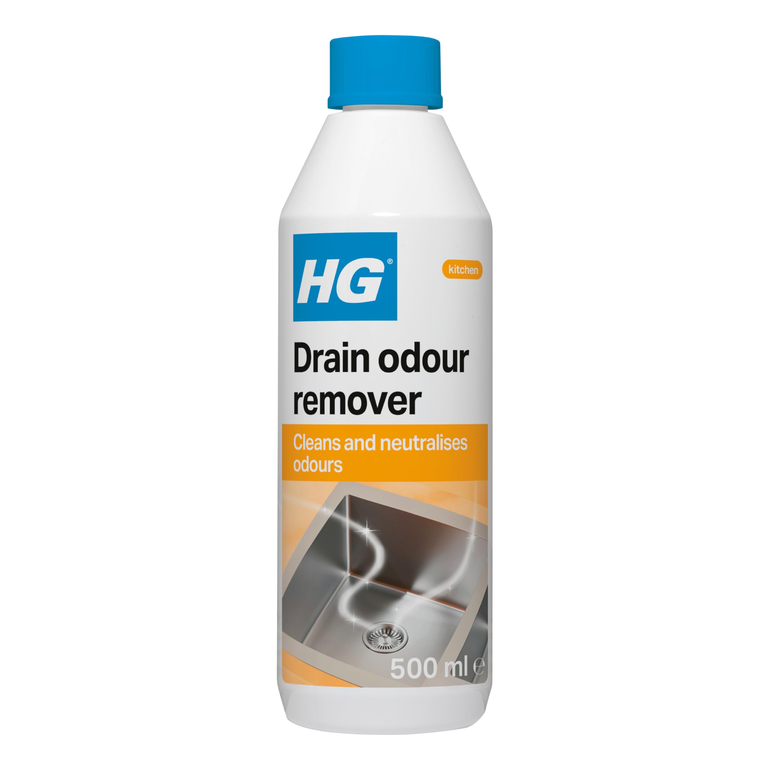 HG Drain Odour Remover - Cleans & De-Odourises Kitchen & Bathroom Sinks, Drains, Toilets & Shower Trays - 0.5kg