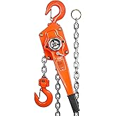 VEVOR Manual Lever Chain Hoist, 3 Ton 6600 lbs Capacity 10 FT Come Along, G80 Galvanized Carbon Steel with Weston Double-Pawl Brake, Auto Chain Leading & 360° Rotation Hook, for Garage Factory Dock