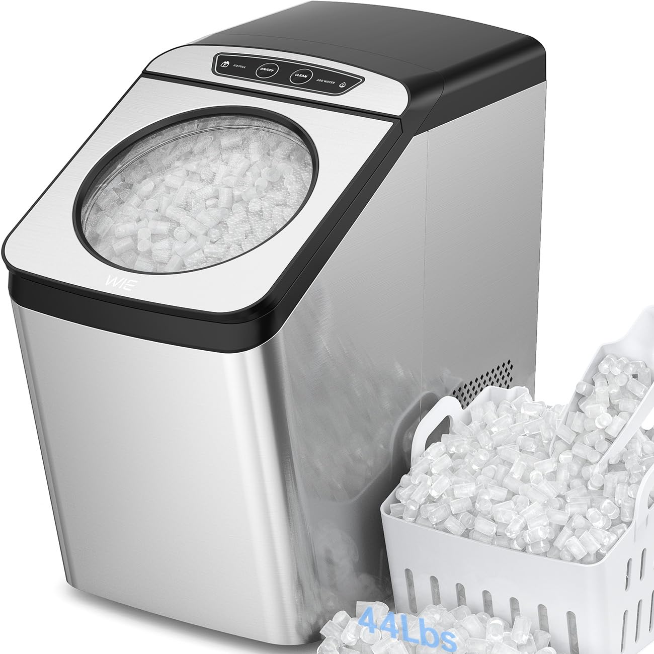 Photo 1 of ***DIRTY*** WIE Nugget Ice Maker Countertop, 44 lbs in 24 Hours, Pellet Ice Maker Machine with Self-Cleaning, 0.75 Gallon Tank & Scoop Included, Crushed Pebble Ice Makers for Home/Office/Bar/Party, Silver