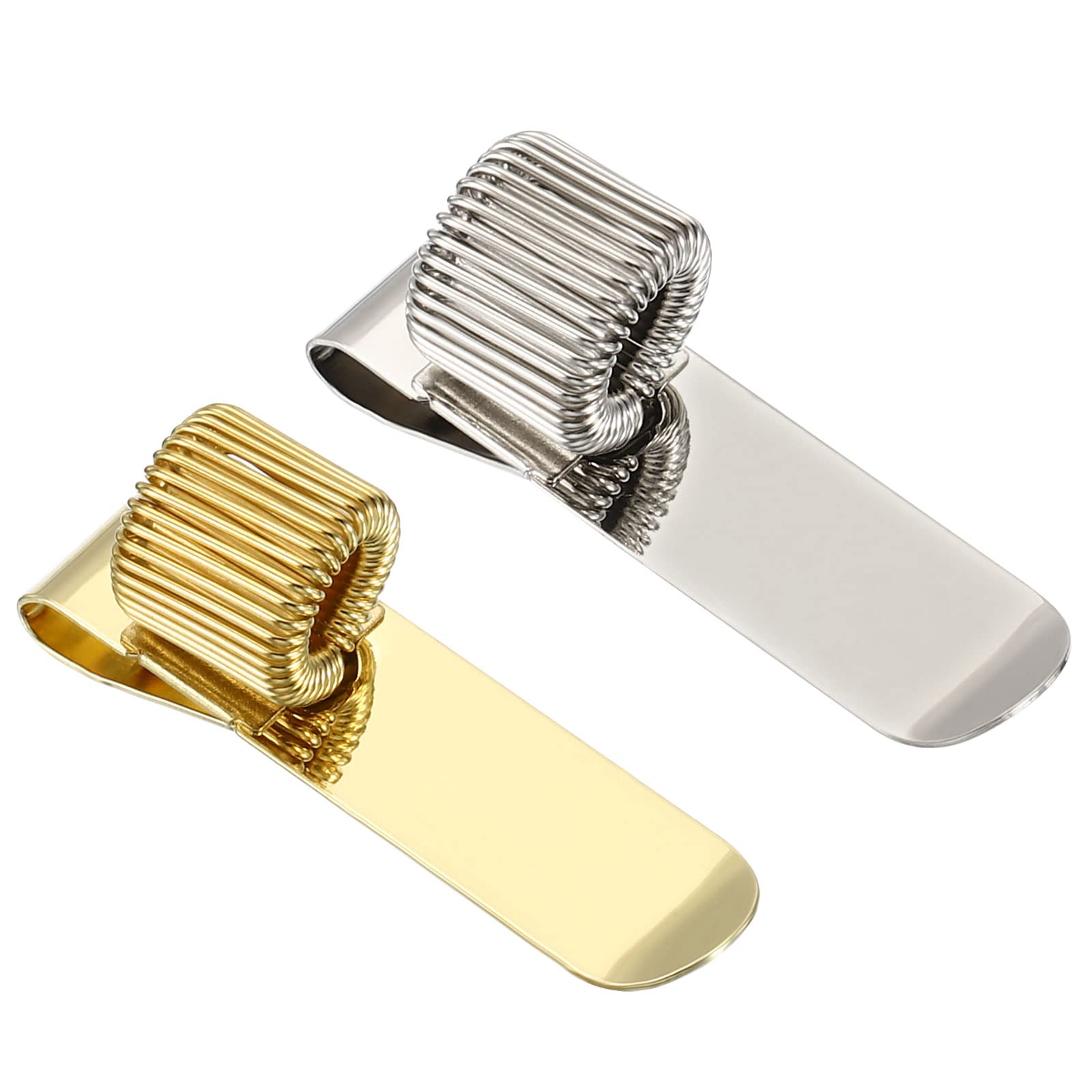 PATIKIL Pen Holder Clips, 2Pcs Metal Vertical Portable Single Spring Loop Pencil Organizer for Office Business Pocket Notebook Clipboard, Multicolor