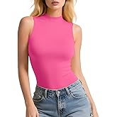 IVOVFANZY Womens Sleeveless Mock Turtleneck Tank Top Slim Fit Shirt Lightweight Layering Tee Casual Office Wear