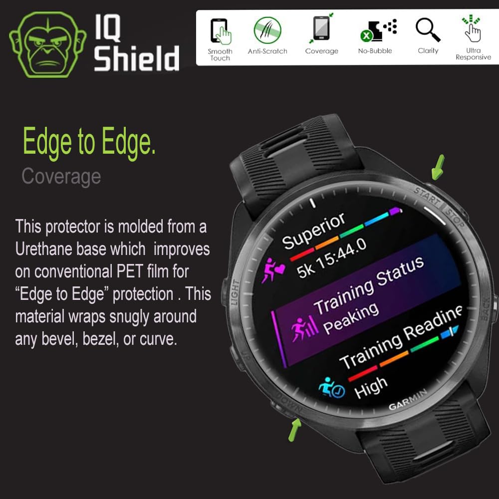 IQShield Screen Protector Compatible with Garmin Forerunner® 970/570/965 (47mm) (6-Pack) Ultra Thin, Anti-Scratch Anti-Bubble Clear TPU Film