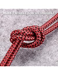 Powmee - Cable USB tipo C (2 unidades, 6 pies), USB C-USB, nailong, trenzado, cable de carga rápida para Samsung Galaxy S9 S9 Plus, S8 S8 Plus, Note9 Note8 LG V40 V30 V20 G7 G6 G5, Google Pixel xl 2xl (rojo)