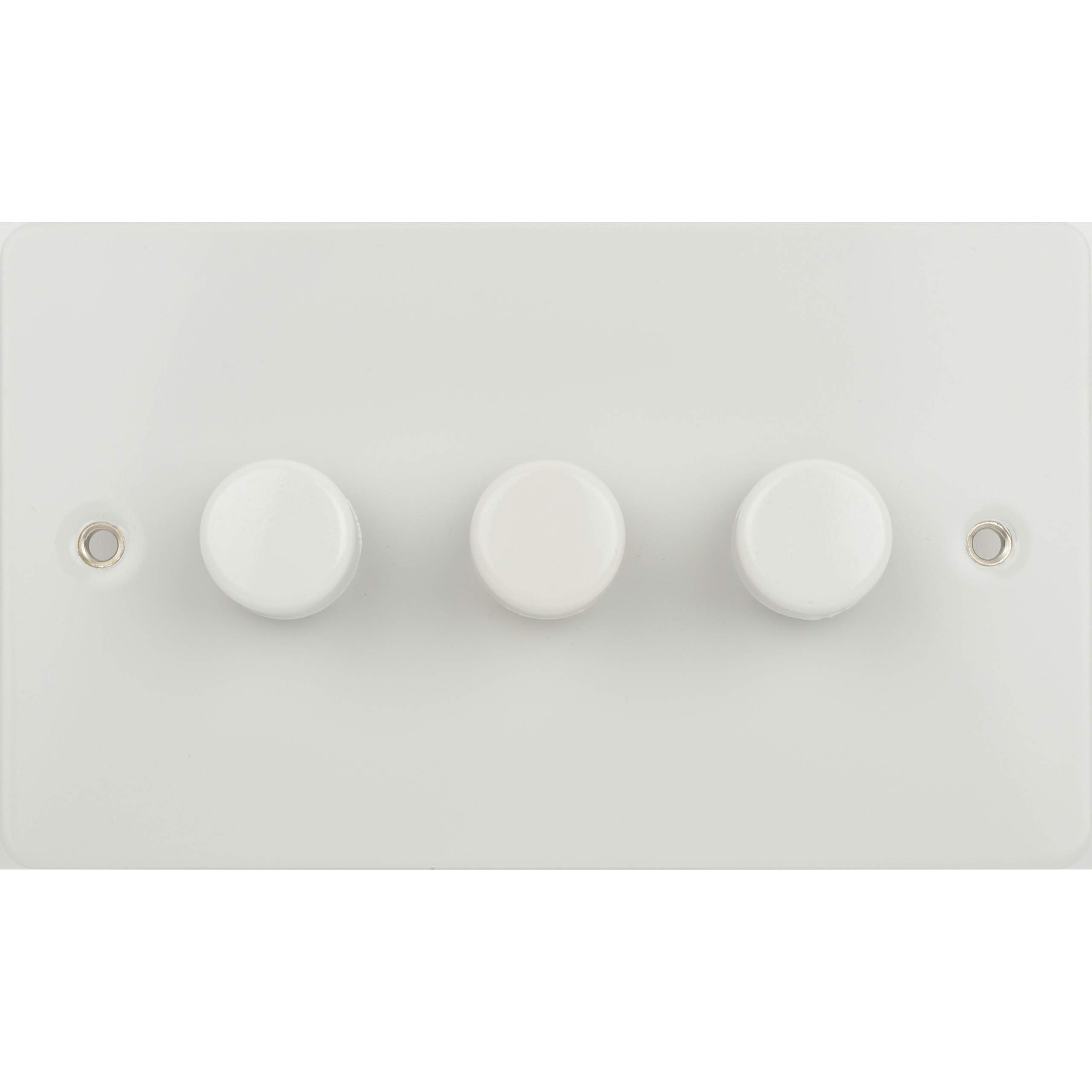 Schneider Electric Ultimate Flat Plate - 3 Gang 2 Way LED Dimmer Light Switch, 75W/VA, GU6232LPW, White
