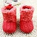 Weixinbuy Baby Girls Knit Soft Fur Winter Warm Snow Boots Crib Shoes