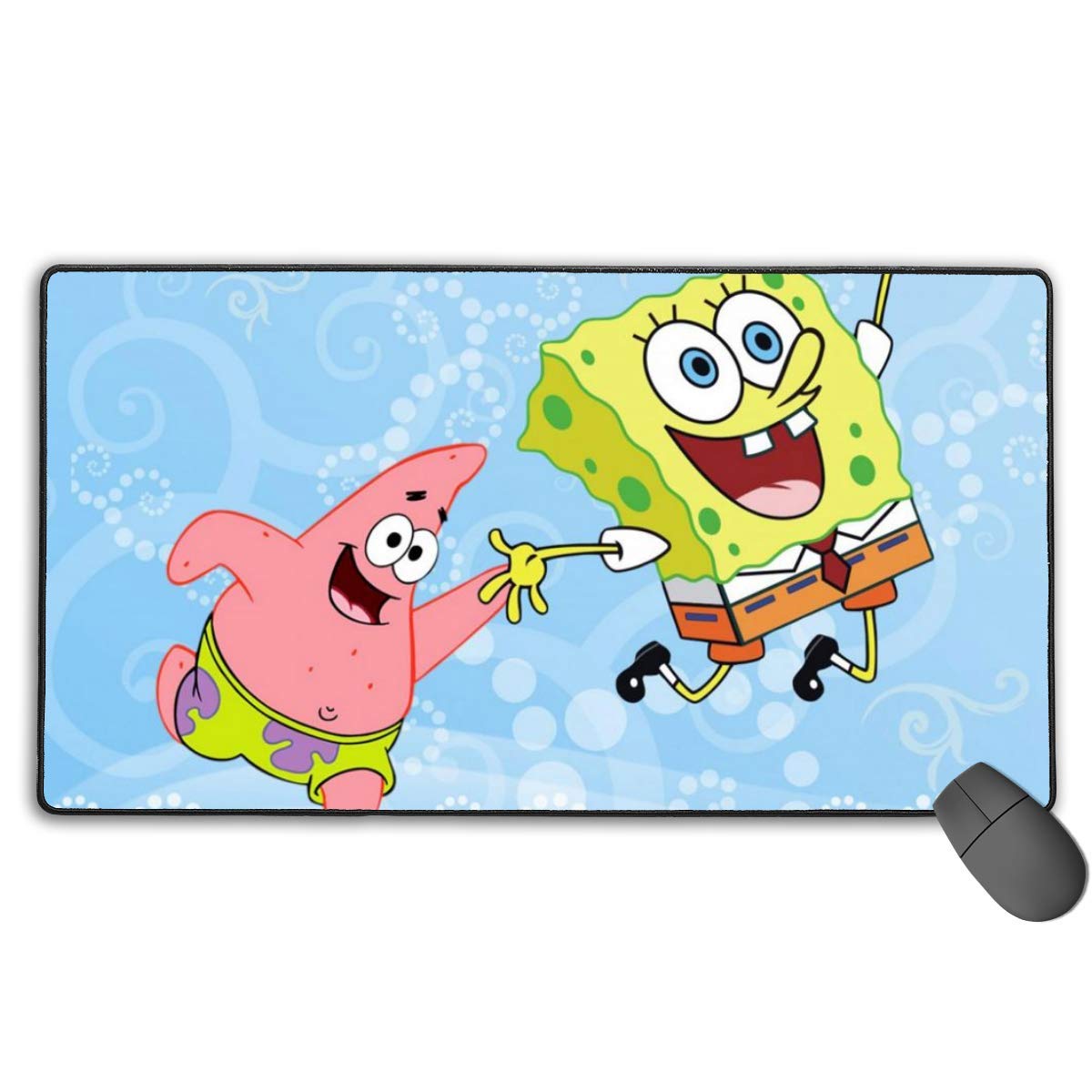 SpongeBob und Patrick Large Gaming Mouse Pad mit haltbaren, genähten Kanten Ideal für