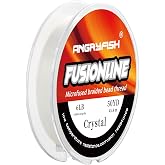 ANGRYFISH Fusionline Micro-Fused Braided Beading Thread for Jewelry Making | 6lb, 0.006in, 50yd, Crystal, Ultra High Strength, Non-Stretch, Super Strong Stringing Material for Seed Beads Weaving