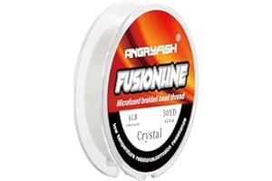 ANGRYFISH Fusionline Micro-Fused Braided Thread,Unbelievably High Tensile Strength,Not Stretch,Super Strong Stringing Material for Bracelet (Crystal, 6lb,0.006in-50yd)