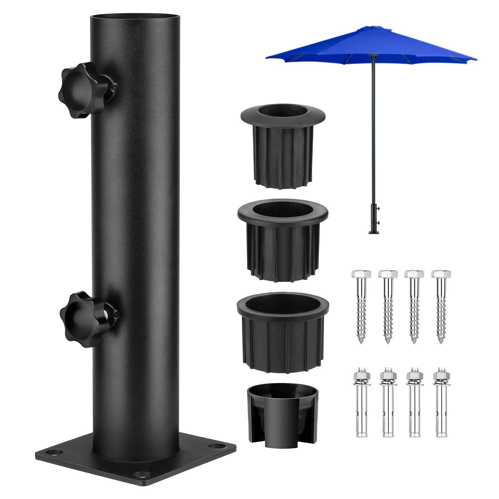 Lalafancy Heavy Duty Steel Parasol Base, Square Outdoor Parasol Umbrella Base on Deck Umbrella Mount or Patio Umbrella Holder Stand