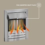 Adam Helios Brushed Steel Electric Fire with Pebble Bed Glow Effect view 4