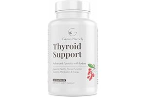 GENIUS HERBALS Thyroid Support - Advanced Formula with Iodine, Supports Metabolism & Energy, Supports Healthy Thyroid. Non-GMO Thyroid Supplement - 60 Capsules