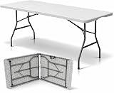 Oypla Heavy Duty Folding 6ft Trestle Table White - Garden Catering Table