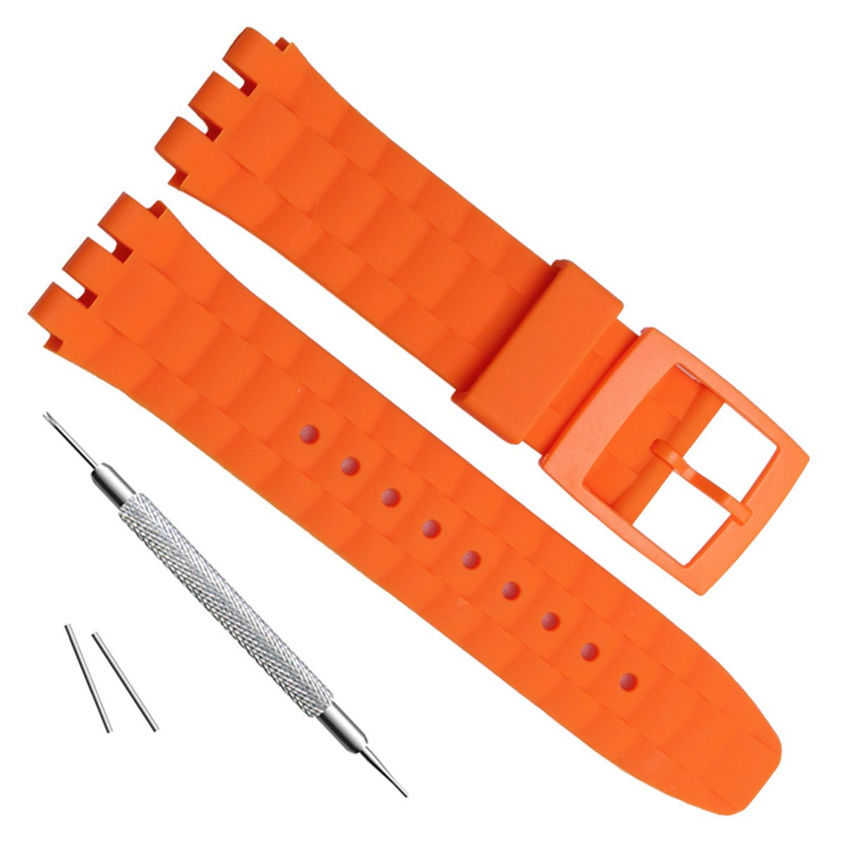 21mm Replacement Waterproof Silicone Rubber Watch Strap Watch Band (Orange)