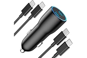 MATSUSHO iPhone 15 Fast Car Charger, 40W Dual USB C iPhone Car Charger Fast Charging Adapter with 2 Pack USB C to USB C Cable for iPhone 15/15 Plus/15 Pro/15 Pro Max, iPad Pro/Air/Mini,Galaxy S23/S22/S21 Ultra