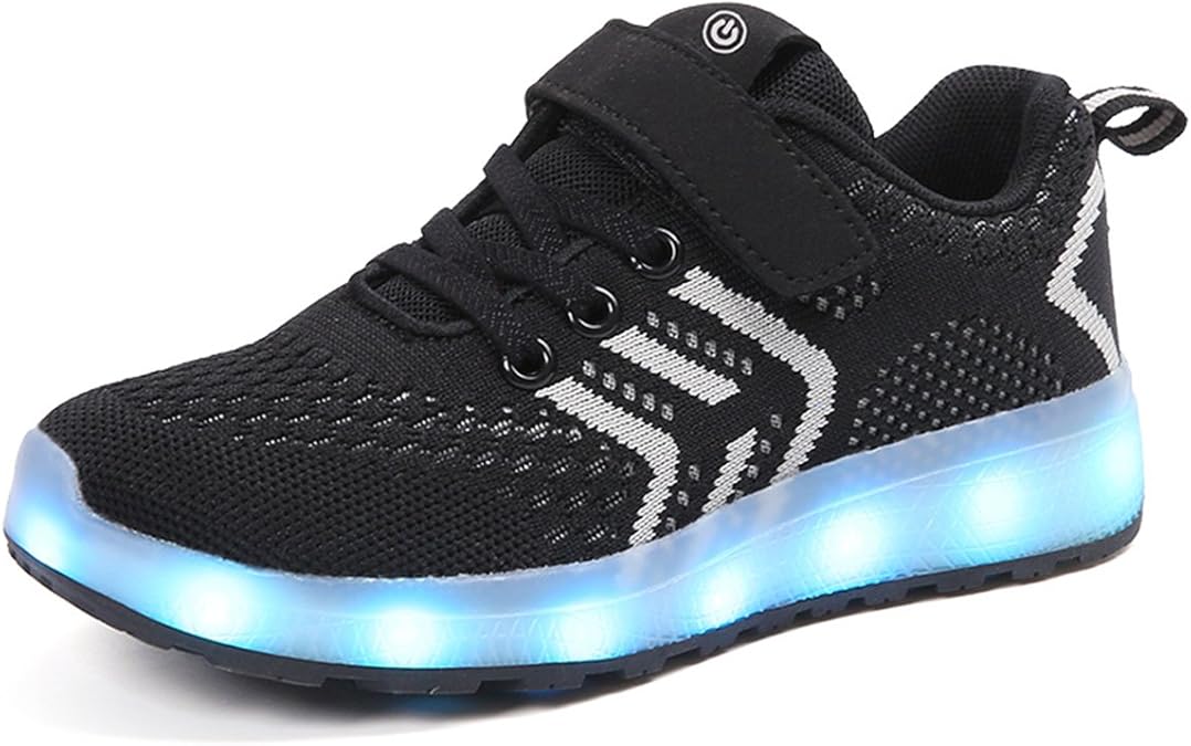 Axcer LED Light Up Trainers 7 Colors Flashing USB Charge Mesh