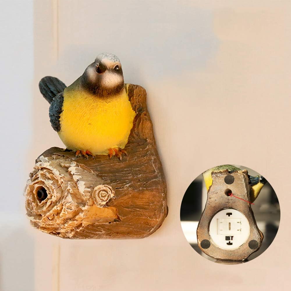 Garden Ornaments Simulation Bird Voice Control Bird Pendant Waterproof Resin Garden Statue for Yard Landscape Lawn Decoration Crafts Gift -(A B) B:6.5 * 9 * 10cm