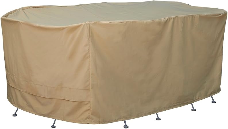 Amazon Com Seasons Sentry Cvp01430 Oversized Oval Table And Chair Set Cover Sand Garden Outdoor