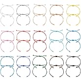 UNICRAFTALE 30Pcs Adjustable Braided Bracelets 15 Colors Waxed Polyester Bracelet Cord 11.8Inch Half Finished Rope Bracelet Twisted Cord Friendship Bracelets for Women DIY Jewelry Making