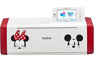 Brother ScanNCut DX SDX230Di Disney Cutting Machine, Includes 152 Built-in Disney Designs for Vinyl, Paper Crafting, and More, white/ red