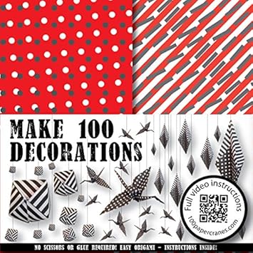 In Rot Schwarz Und Weiß Origami Papier Gepunktet Und
