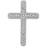 JewelryWeb 14k White Gold Diamond Religious Faith Cross Pendant Necklace 20x13.5mm Wide Pendant for Women