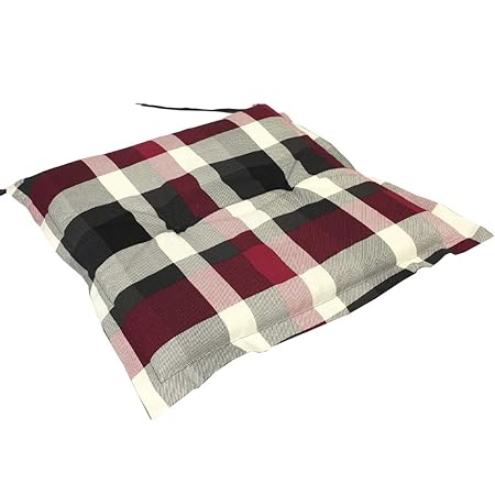 Sitzauflagen für Gartenstühle 46,5 x 46,5 x 6,5 cm - Premium Stuhlkissen mit Komfortschaumkern und Bezug aus 100% Baumwolle -