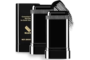LXHUKU Hair Dye Comb - 2-in-1 Color Correction Stick to Cover Gray & White Hair - Waterproof, Sweat-Proof, Safe & Convenient Instant Dyeing for Quick Root Touch-Up - Portable for Men & Women, Black (2-Pack)