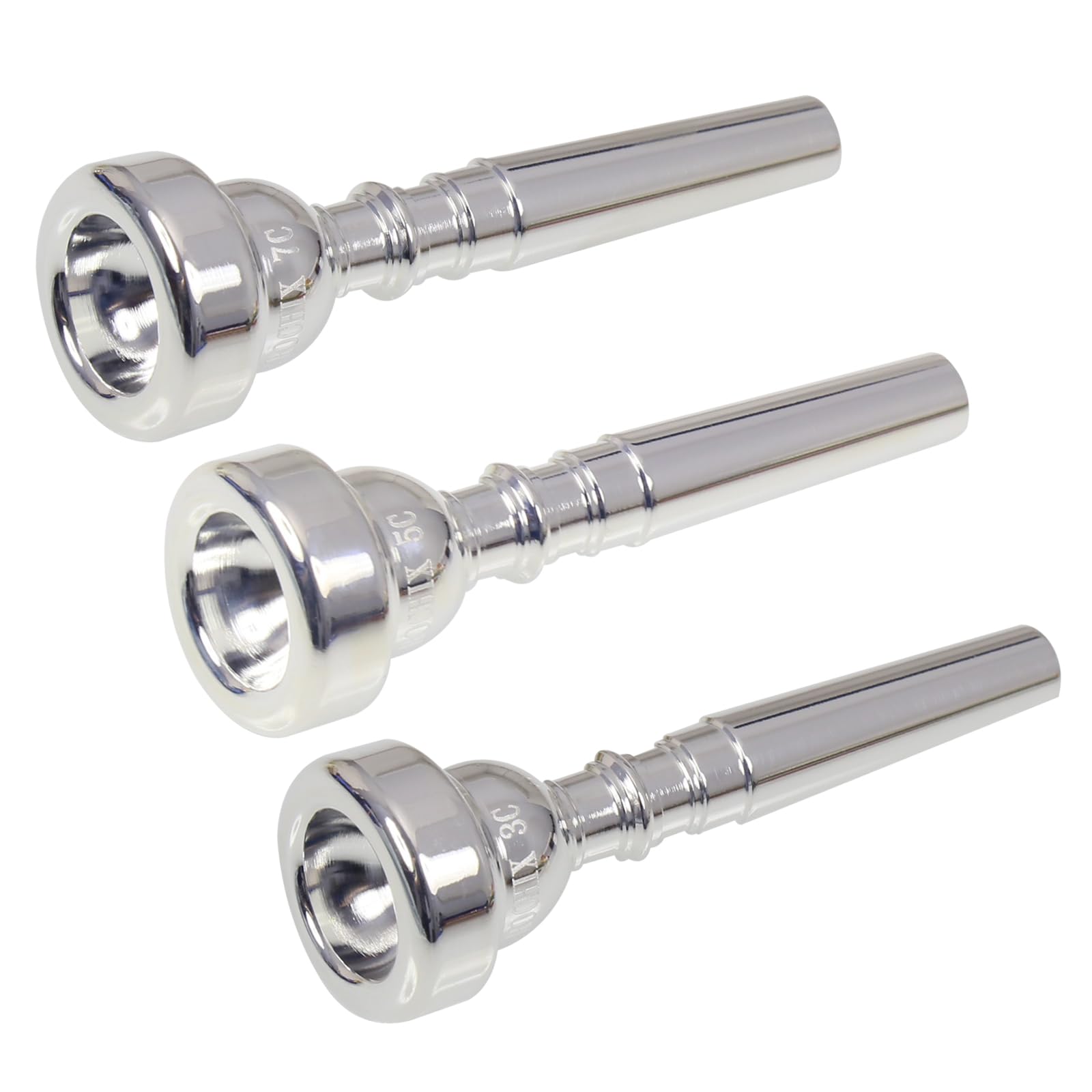 Silver 7C 5C 3C Trumpet Mouthpieces-Suitable for Beginners and Professional Players 3Pack-Instrumental Accessories