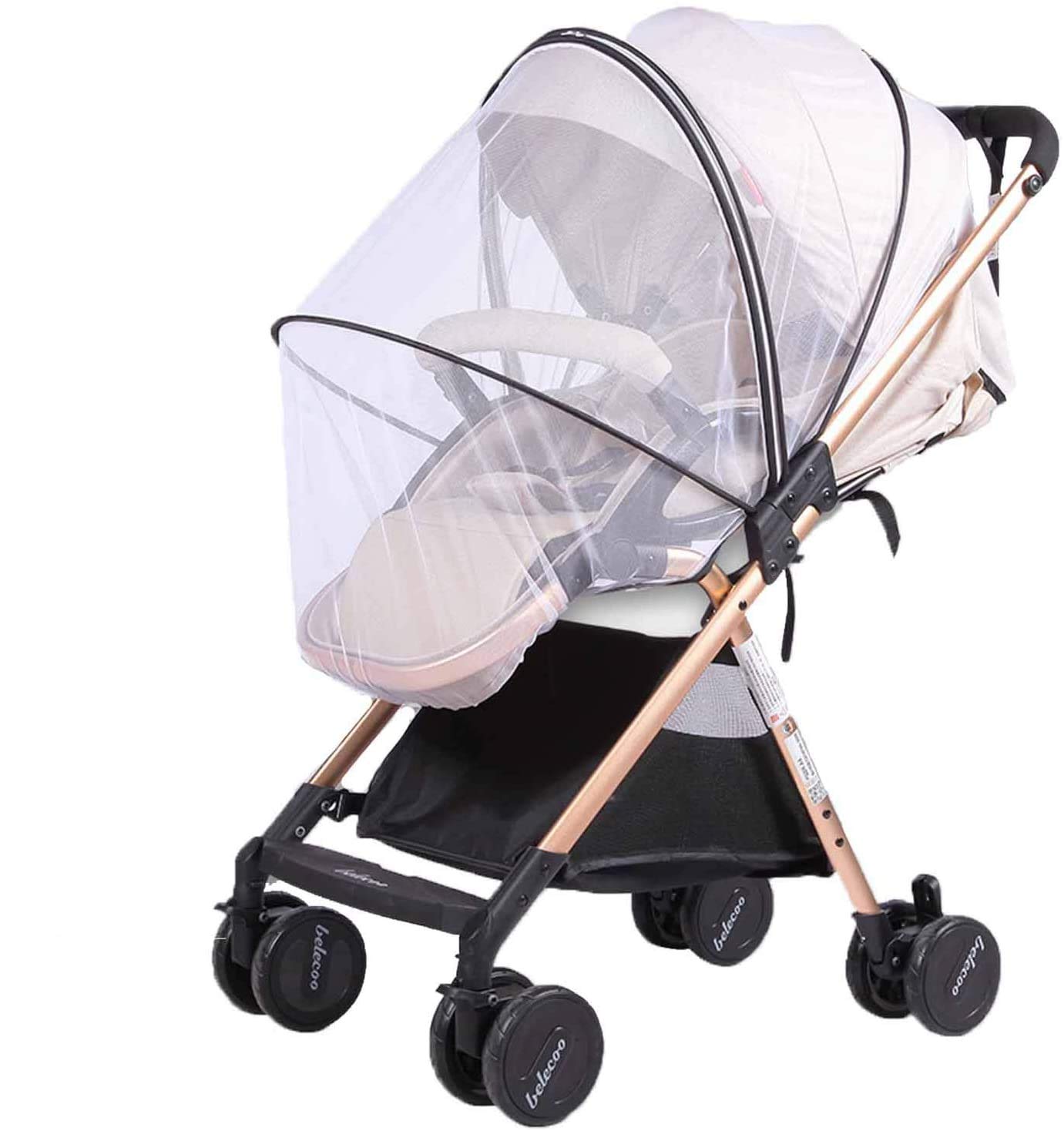 DELFINOMosquito, Insect Net, Netting for Strollers Carriers, Cradles, Car Seats Designed for Cribs, Bassinets, Most Pack Plays & Playpens Made of White Durable Insect Netting