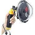 GEPULY Dome Port Lens for GoPro Hero 5 6 7 Black Hero (2018), Dome Port with Waterproof Housing Case, Trigger, Floating Hand Grip, Built-in Switchable Red Filter and 10x Macro Filter