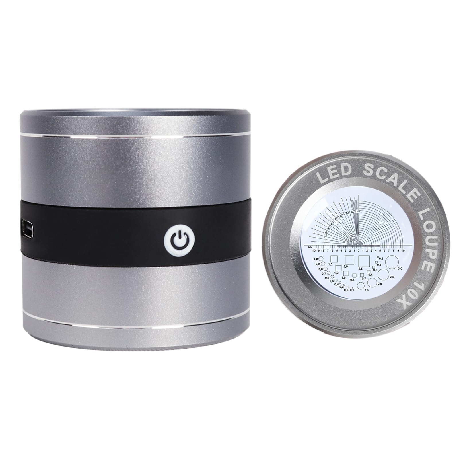 10x Jeweler's Magnifier with LED UV Light Metric Scale USB LED Display Ideal for Jewellery, Textile, Gems, Stamps, Coins