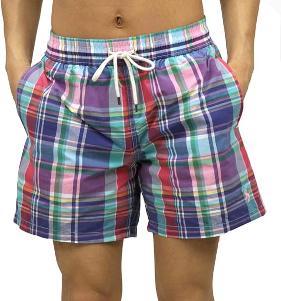 Amazon ポロ ラルフローレン 水着 メンズ 正規品 Polo Ralph Lauren スイムパンツ トランクス型 チェック柄 Check Swim Trunk 並行輸入品 並行輸入品 水着 通販