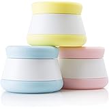 Travel Containers, Silicone Cream Jars - LEAK-PROOF - TSA Approved Small Travel Containers (3 Pack)