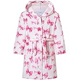 RUOGU Kids Bathrobe Hooded Plush Fleece Robe for Girls Boys