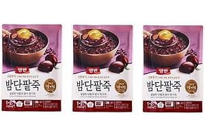 YASIK Dongwon Korean Porridge Pouch(420g): 동원 양반죽 | 밤단팥죽 3개, Sweet Red Bean, 3 Pouches