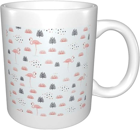 Amazon Co Jp フラミンゴと熱帯雨林 マグカップ 陶器製 高級感 大容量 おしゃれ 牛乳 コーヒー ジュース マグ ティーカップ 330ml ホーム キッチン