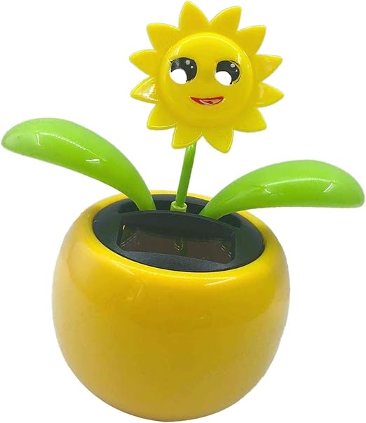 Flor Solar Bailarina Halatua - Decoración Divertida Para Coche, Se Mueve Con La Luz Solar