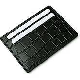 BBELLE CO. Genuine Leather Slim Card Holder Wallet for Men – Premium and Stylish Card Holder with Capacity for 7-10 Cards and Currency Compartment – Stylish and Functional Leather Wallet